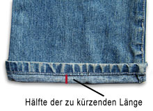 Jeans Kurzen Einfach Verflixt Zugenaht