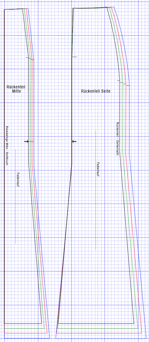 Schnittmuster Rock Rückseite